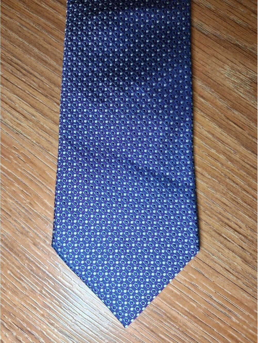 Eton 100% Silk Tie Purple Geometric Made in Italy